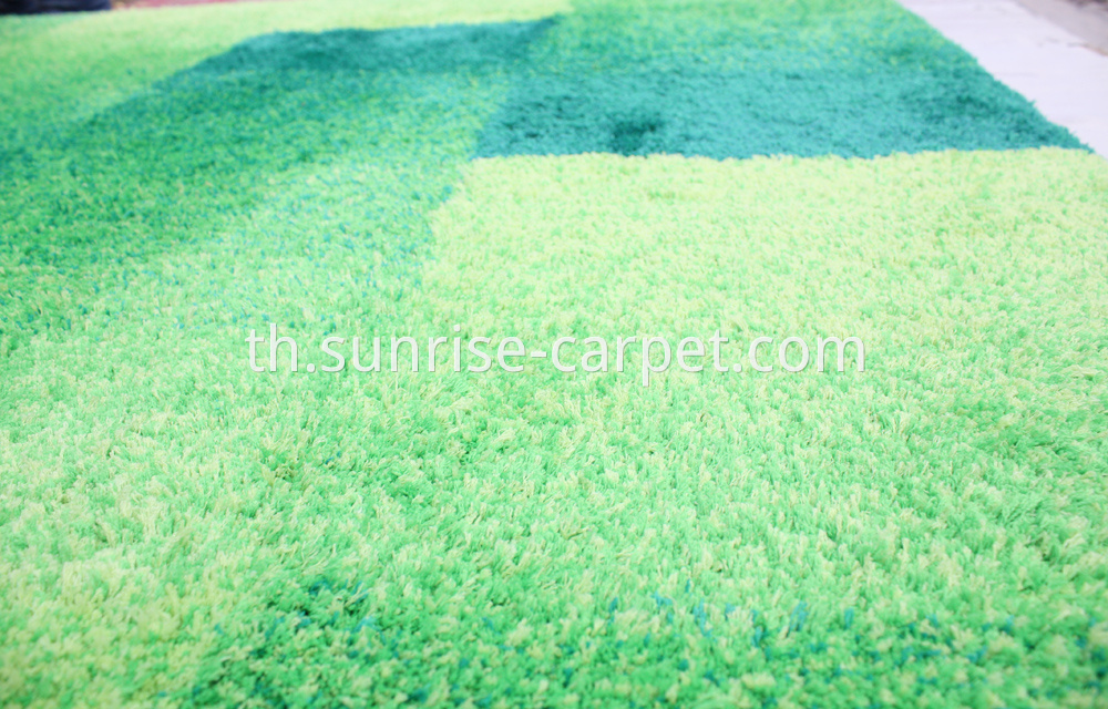microfiber shaggy with design short pile green